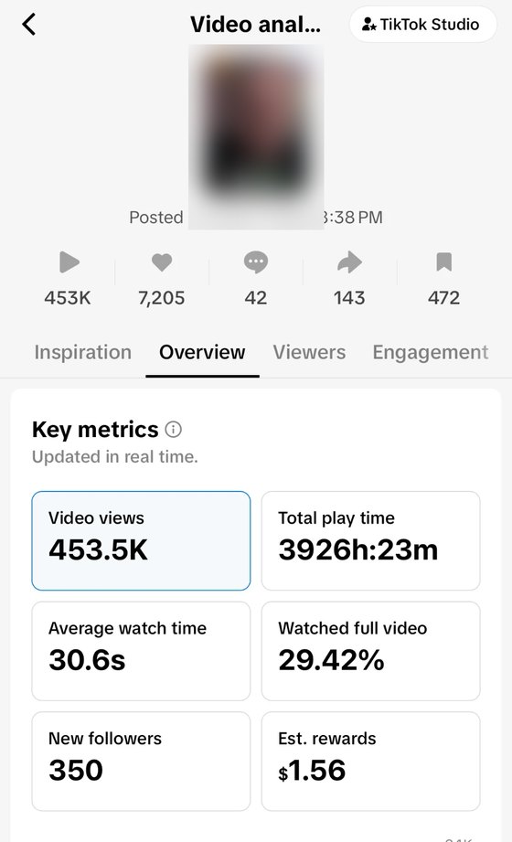 TikTok clip: 453K views